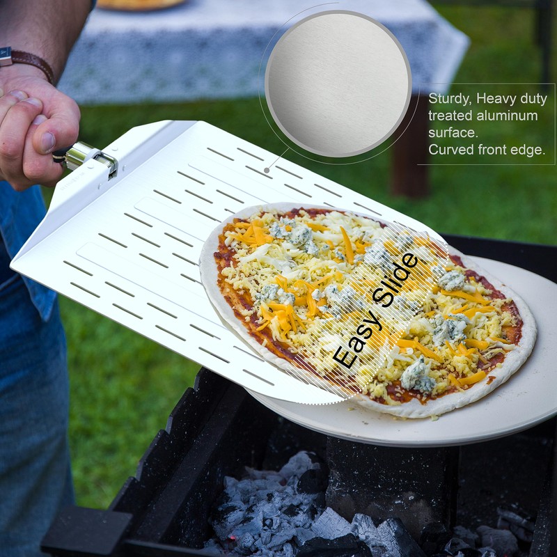 neatNuseful Pizza Peel 12 inch with Long Foldable Handle –