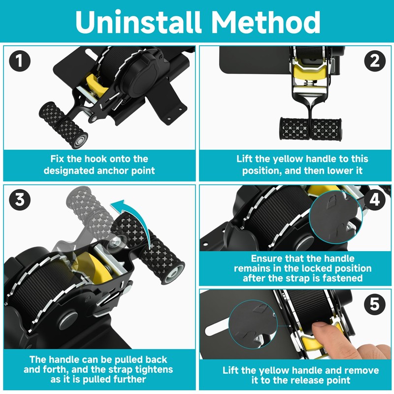 bimiti 2PCS Retractable Tie Down Straps for 2019-2025 Chevy Silverado