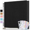 AIOR Scrapbook 8x8 Inch Scrapbook Album 40 Pages Hardcover Black