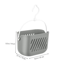 Mikinona 2pcs Hanging Storage Basket for Bathroom Kitchen Plastic Organizer with Hook Versatile Shower College Dorm Storage for Toiletries Items