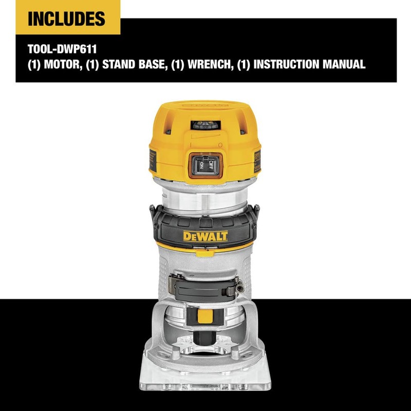 DEWALT Router, Fixed Base, 1-1/4 HP, 7.7-Amp, Variable Speed Trigger,