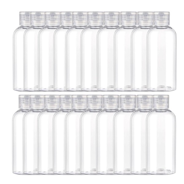 QOCUILC Pack of 20 Travel Bottles Set, 25 ml Plastic
