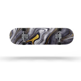 DesignSkinz - Decorative and Protective Scratch Resistant Skin Vinyl Wrap Kit for Skateboard Decks - Vivid Agate Vein Slice Foiled V17
