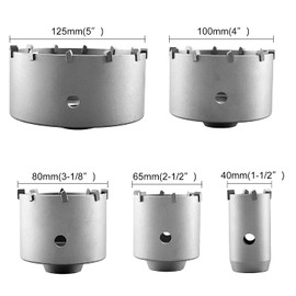 REETAI-FOUR 6Pcs SDS Plus Concrete Hole Saw Kits,Tungsten Carbide Wall Hole Cutter Cement Stone Drill Bit Sets with Connecting Rod for Brick Stone Concrete Cement.