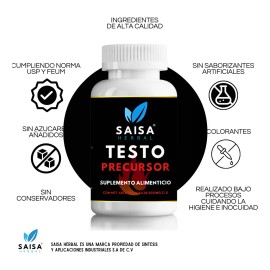 Precursor de Testosterona 120 Cps SAISA HERBAL  Suplemento Natural  Apoyo Muscular, Rendimiento y Vitalidad Masculina                                 