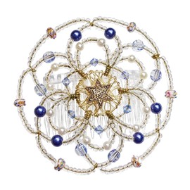 Beaded Kippah for Women - Elegant Blue