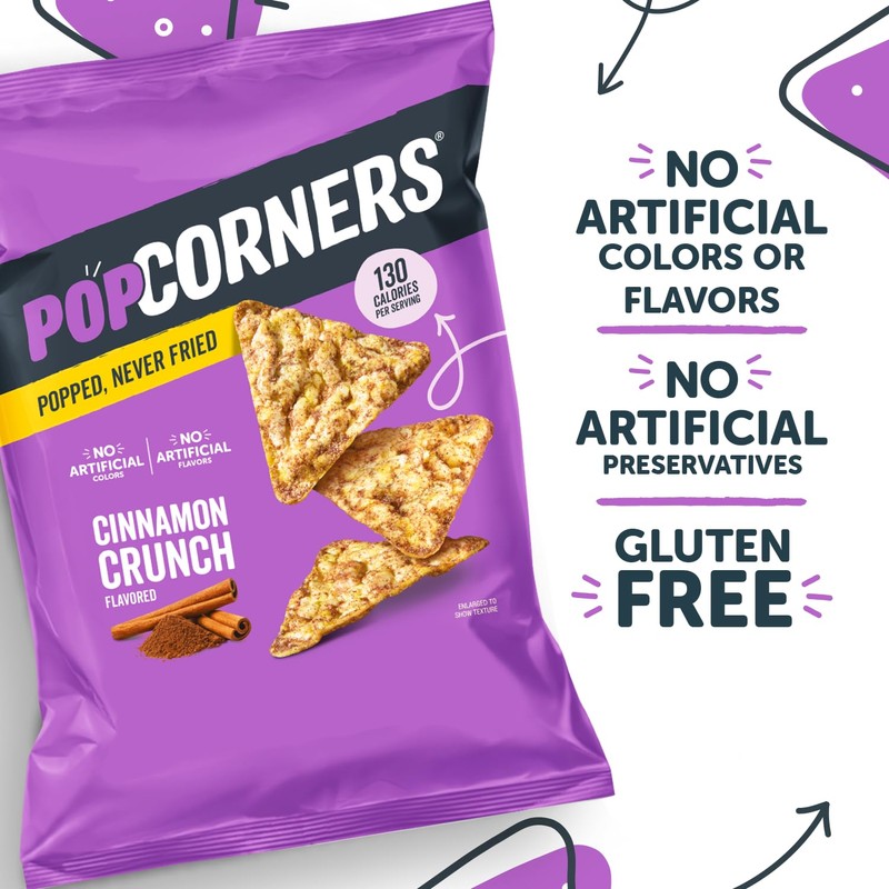 PopCorners Popped Corn Snacks, Cinnamon Crunch, 1 Ounce (Pack of