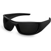 Super Dark Lens Black Polarized Sunglasses | Wrap Around Sport