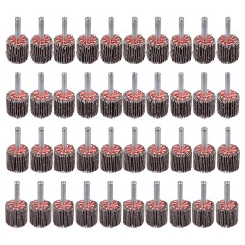 Rocaris 40 Pack Flap Wheel 1" x 1", 1/4" Mounted Shank Aluminum Oxide Grit# 60,80,120,24