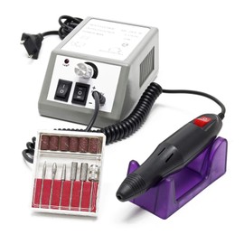 Wiltec Professional Nail Cutter Set, 20,000 rpm, Electric Rodent Cutter for Pedicure, Manicure, Nail Art, Nail Cosmetics, 6 Bits and 6 Attachments, Nail Grinder