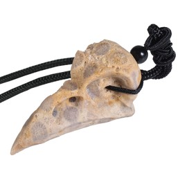 KYEYGWO Stone Raven Skull Pendant with Adjustable Nylon Rope, Agate Druze Necklaces, Carved Crystal Raven Skull Chains, Crow Skull, Gothic Jewellery for Men and Women, Obsidian chrysanthemum stone
