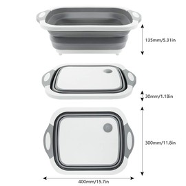 Ventero Silicon Dish Rack Plates Holder Kitchen Storage Multi-Board Collapsible Basket Folding Dish Washing Sink 4 in 1 Cutting Board Portable Drain Basin for Kitchen Fruit Vegetable Chopping Board