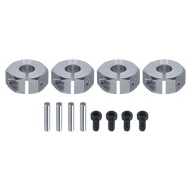 MECCANIXITY Aluminum 12mm Wheel Hex Hubs Drive Adapters Grey 5mm Thickness with Screws and Pins for RC Car Upgrade Replacement Parts 4Pcs