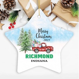 Christmas Ornament Richmond in Ornaments Gifts Ideas Richmond Indiana New Home Town 2025 Keepsake Housewarming for Family Friend Star 3''