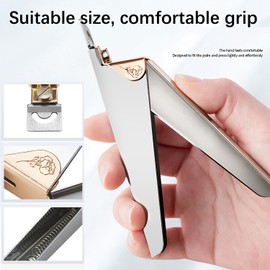 KAAGEE Acrylic False Nail Clippers with Magnets Sizer,Nail Tip Cutter with Length Measurement,Stainless Steel Nail Manicure Set for Salon Home Nail,Acrylic False Nail Clippers for Salon Home (Silver)