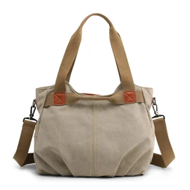 DIRRONA Casual Canvas Women Handbag - Large Crossbody Bag Multifunctional for Work Travel Daily - Khaki