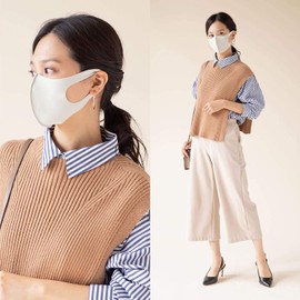 [§ Artisan-∞ design & factoryTAKUMIBAPalais-Futaba Fukuyama branch] [Cool Feeling/Made in Japan] Washable Super Elastic Fit Mask, All Year Round Use "Fluffy" Type (2 Pieces), Fashionable, Made in