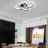 TEMINBU Modern LED Ceiling Light, Black 6 Rings Flush Mount