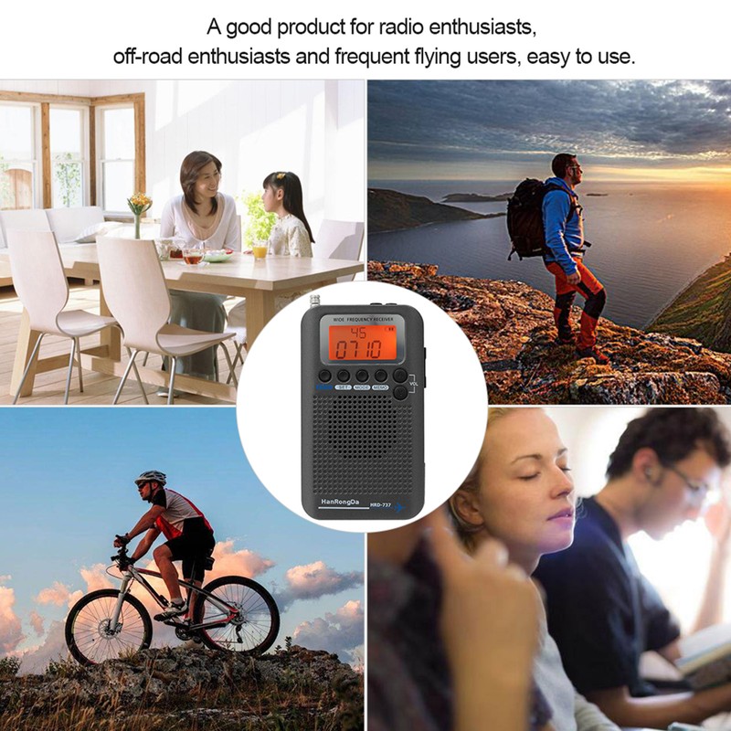 HanRongDa HRD-737 Portable Full Band Radio Aircraft Band Receiver FM/AM/SW/