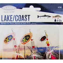 FLADEN 6 Piece LAKE and COAST SPINNERS 6 to 12g All Round Fishing Lures - Trout, Bass, Perch and Salmon [16-7062]