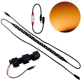 Prop and Scenery Lights Candlelight Led Flex Strip Candle Light Spectrum with Flame Flicker Effects for Theatrical Props Fireplaces 24 led 12 inch Lighted Length for Indoor use