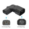 1Pair 90 Degree IEC 320 C14 Male to C13 Female