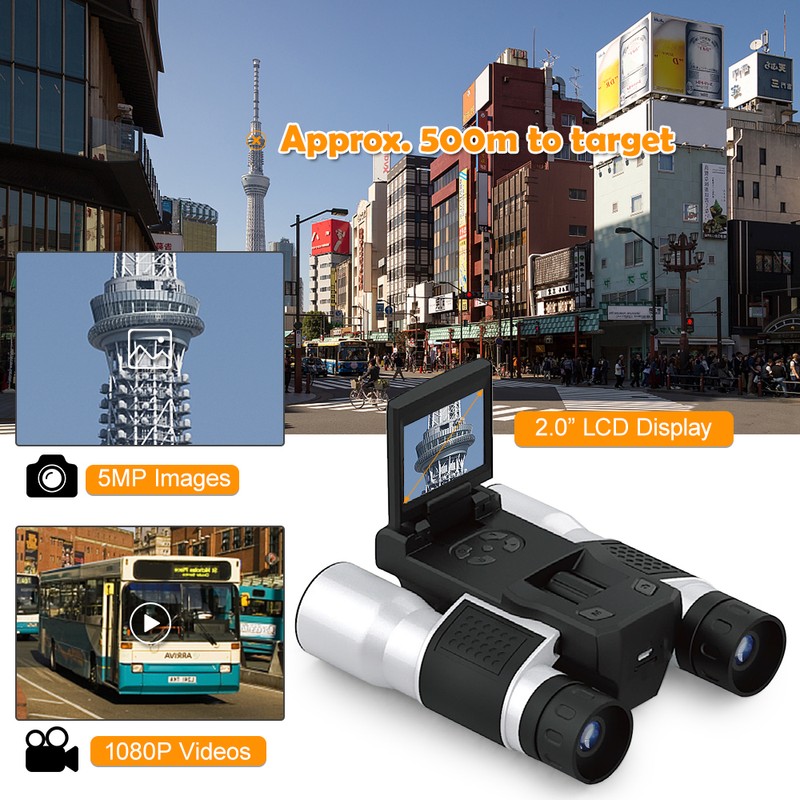 12x32 Digital Binoculars Camera Telescope 2 Inch Rotating LCD Display
