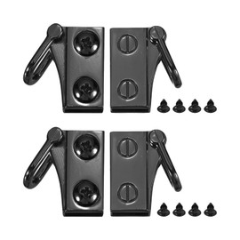 PATIKIL Bag Side Clip Buckle, 2 Set Metal Purse Suspension Clasp with Side Loop Suspending Detachable Handbag Chain Strap Connector with D Ring Purse Strap Hardware for Bag Making Black