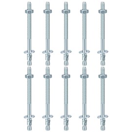 DTGN 1/4" x 3-3/4" Wedge Anchors - 50Pack - Good for Cement and Concrete Wall - Carbon Steel Zinc Plated Screw Bolt Nut Expansion Tube Fasteners