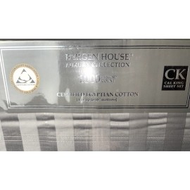 Bergen House 100% Certified Eqyptian Cotton 1000 TC Sheet Set Grey Cal King $360
