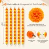 Flores de Cempasúchil Artificiales,5 Tiras de 2 M