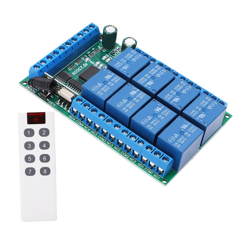 Remote Control Module 8 Channels 433.92MHz Multifunctional 100m Fixed Encoding