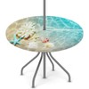 Round Fitted Tablecloth with Umbrella Hole Marine Starfish Outdoor Tablecloth