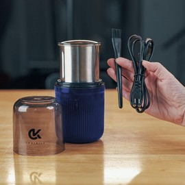 COOLKITS Coffee Grinder [ 170g / 5.7 OZ ], Shockproof Herb & Spice Grinder in Blue Color, with 304 Stainless Steel Removable Bowl and Sharp Blades, Espresso, Fast and Reliable. (Blue)