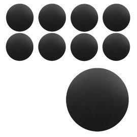 8pcs Black Round Leather Drinking Coasters 10CM,PU Leather Cup Mats For Cafe,Bar