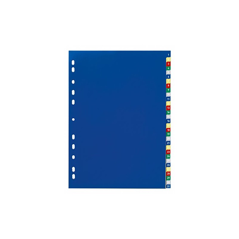 Durable 675627 Numerical Index File with Colour Tabs 1-31 and
