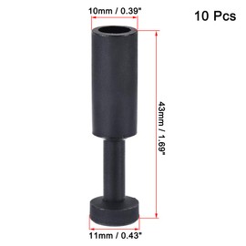 sourcing map Push to Connect Fittings, Cap Style Pneumatic Blanking Plugs, Fit for 10mm Inner Dia. Air Hose Tube Pipe, Plastic, Black, Pack of 10