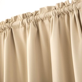 French Door Curtain Pure Colour Blackout Curtain, Panovous Side Light Curtains for Front Door, French Door Panel for Patio Sliding Window 1 Rod Pocket Curtain, 1 Piece (Beige, 64 x 183 cm)