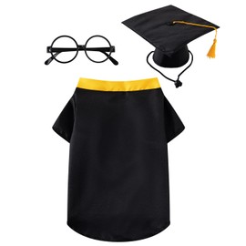 Dog Graduation Cap and Gown Set 2026 Pet Cosplay Costume for Small Medium Dogs, Graduation Gift Supplies with Cap Robe Tassel,Dog Graduation Outfits Gifts (X-Large)