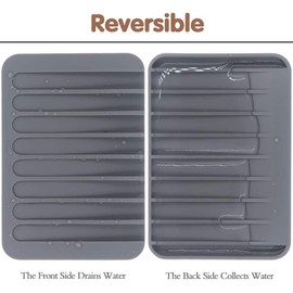 3 Jabonera de Baño, Jabonera de Silicona, Jaboneras de Silicona Antideslizantes, Soportes para Jabon, Porta Jabon de Baño con Drenaje Automático, Jabonera de Irrompible, Soporte de Jabón (Gris)