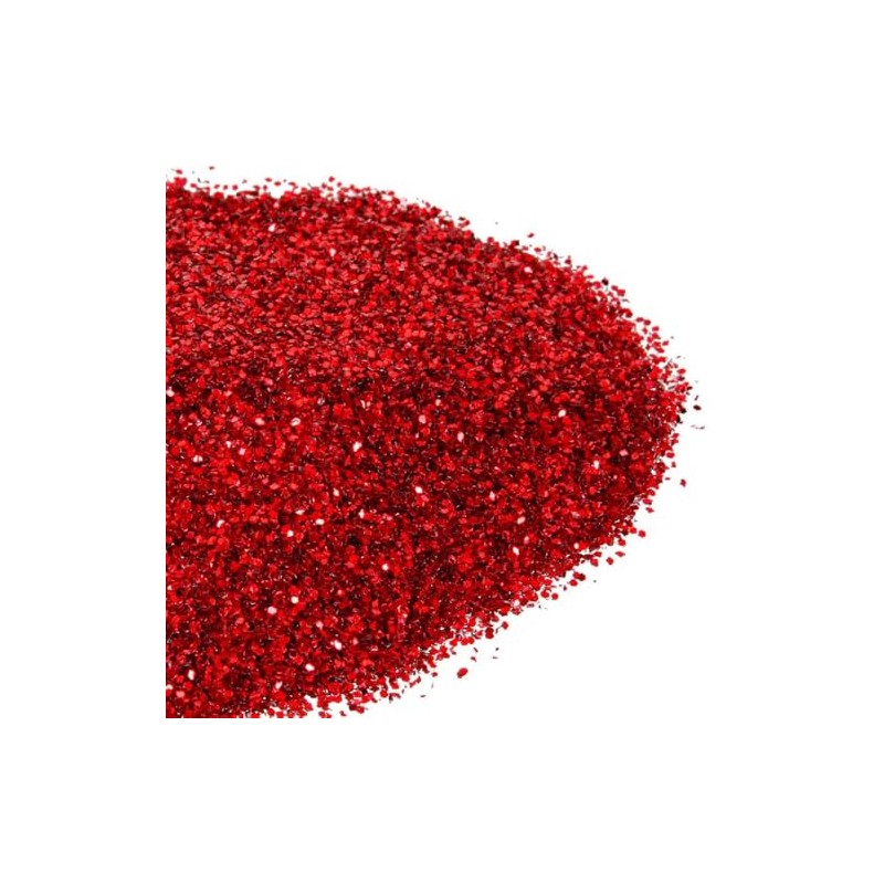 Diamantina Fina Decorativa para Manualidades, Brillante 50 gramos (Rojo)