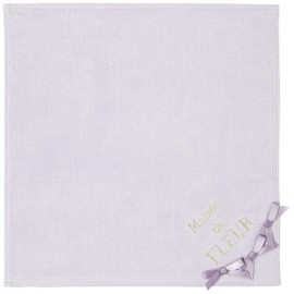 Maison de Fleur 8A23F1R0800 Towel Handkerchief, 3 Row Ribbon Towel Handkerchief, graish blue