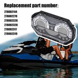 YIZHIHUA 278002270 LCD Digital Jet Ski Speedometer Compatible with 2006-2011 Sea Doo GTX/RXP/RXT/Wake, Digital Gauge Cluster Kit with Chrome Bezel, Replacement Part Number# 278002144, Black