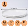 Dyrfolm 8 Inch White Dinner Plates Set of 6, Ceramic