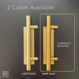 Rio Salto 12-Inch Gold Barn Door Handle Kit Closet Door Handle Solid Aluminum Brass Finish Pull Handle Flush Handles Hardware Large Sliding Door Handles 1-Door (Gold - 1Pack)
