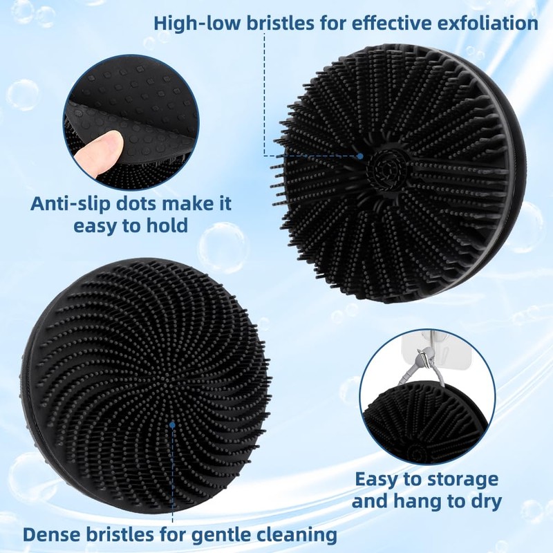 Silicone Body Scrubber, 2pcs Dual-Sided Silicone Loofah 2-in-1 Silicones Shower