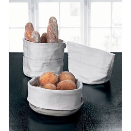 Stelton 1323 bread bag, sand / white, cotton, white, 23 x 23 x 21 cm