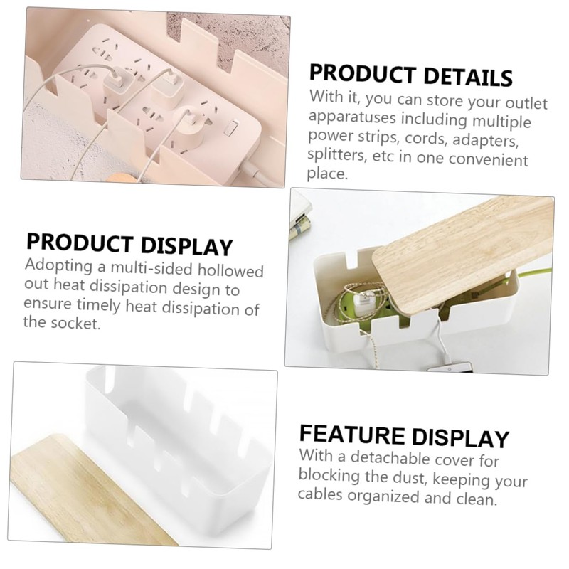 LABRIMP 1pc Cable Management Box Durable Socket Storage Case with