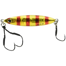 Palms MG-556 SCW-20 Metal Jig, Slow Bratt Cast, Wide 2.4 inches (61 mm), 0.7 oz (20 g), Zebra Red Gold