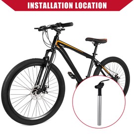 Hihaha Bicycle Seat Post / Inner Adjustable Bike Seat Absorber Damper for MTB Mountain Bike / Durable Aluminum Alloy Iron 31.8x350mm / 1Pcs Silver Tone